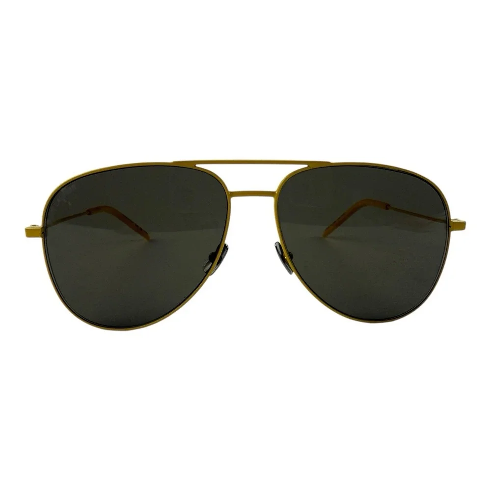 Saint‎ Laurent NEW Aviator Sunglasses Yellow Gray Lens 59/14-145 w/ Case